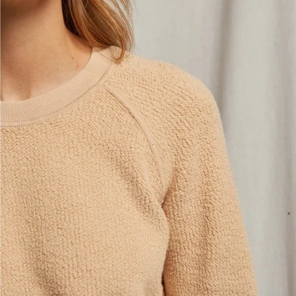 Perfect White Tee Ziggy Inside-Out Fleece Crewneck Sweater Size XS - Picture 2 of 7